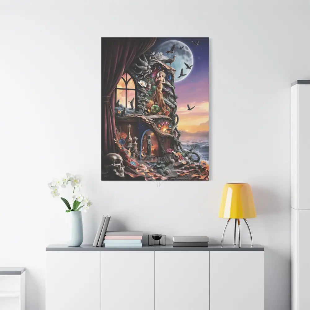 Surreal 3D Magic Stiletto Dimensional Cats Canvas Art — 3D Portal Shoe Lover’s Wall Decor Canvas