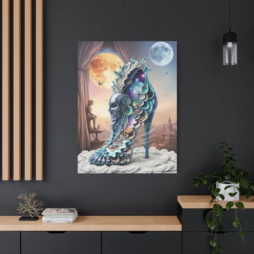 Surreal 3D Magic Stiletto Dimensional Cats Canvas Art — 3D Portal Shoe Lover’s Wall Decor Canvas