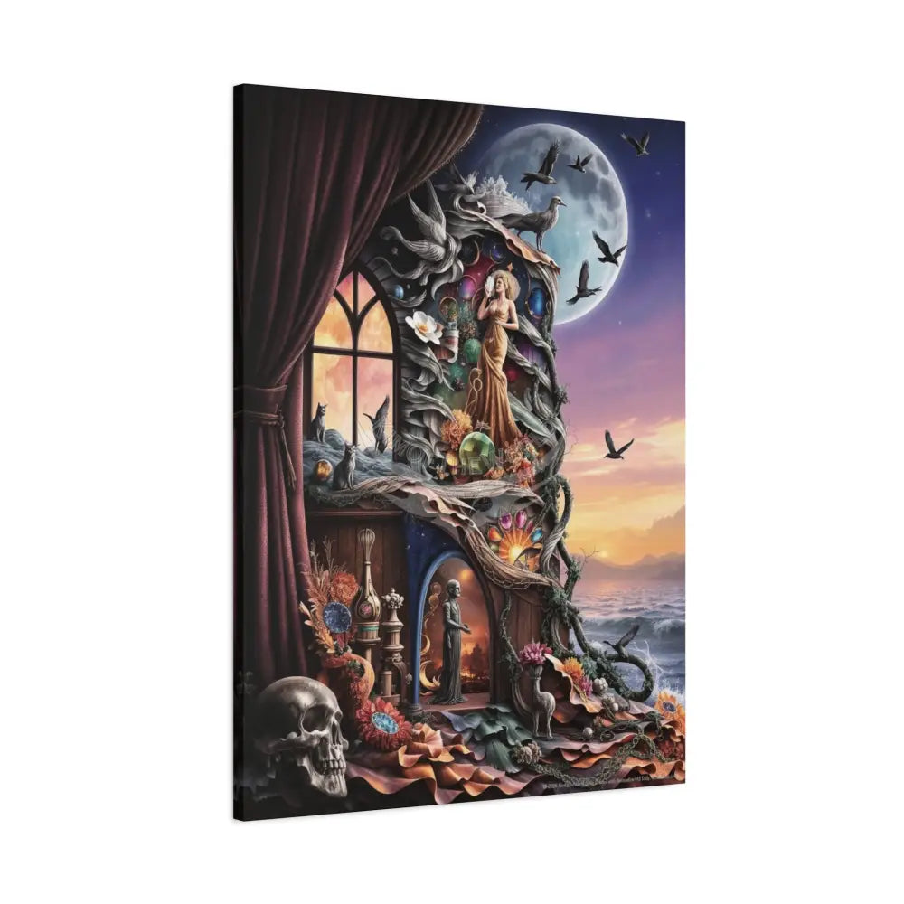 Surreal 3D Magic Stiletto Dimensional Cats Canvas Art — 3D Portal Shoe Lover’s Wall Decor Canvas
