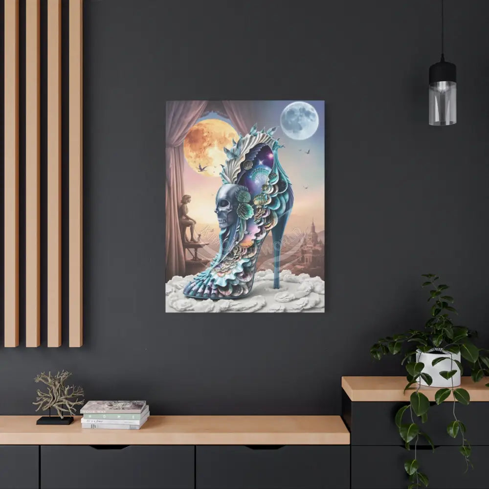 Surreal 3D Magic Stiletto Dimensional Cats Canvas Art — 3D Portal Shoe Lover’s Wall Decor Canvas
