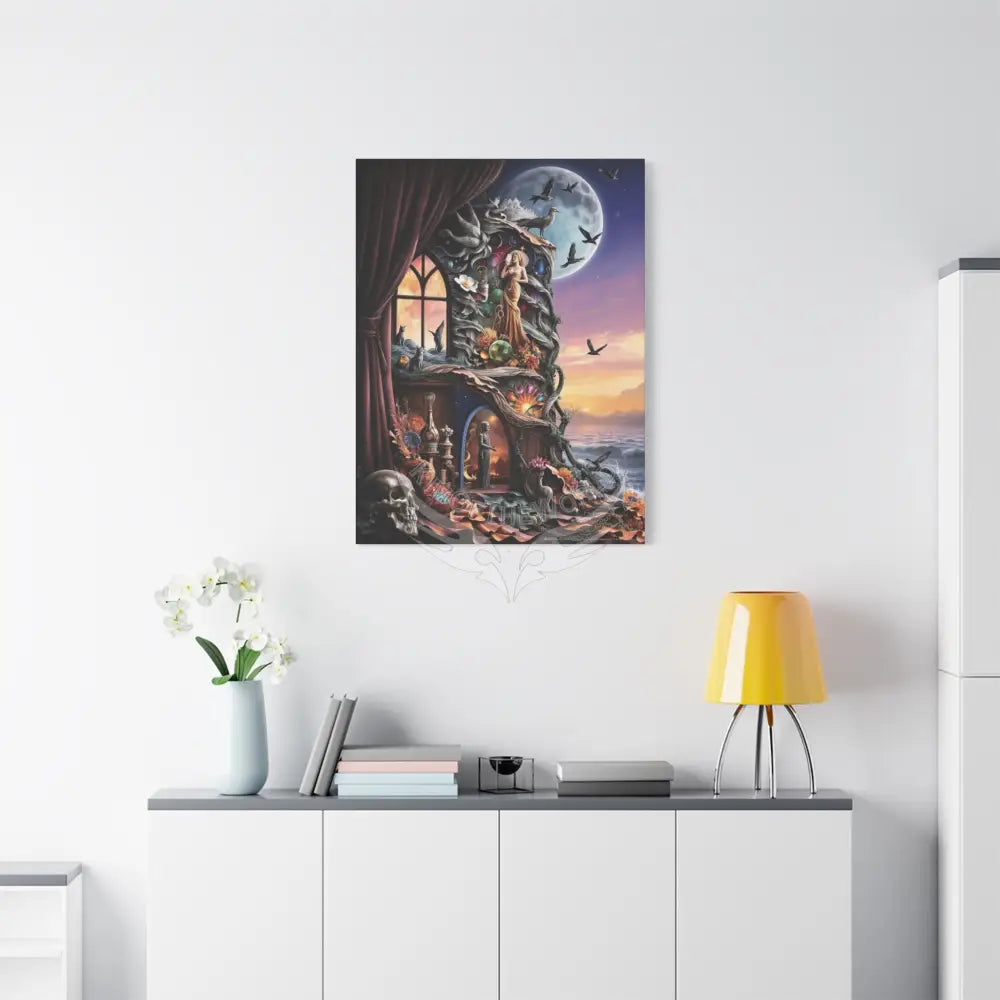 Surreal 3D Magic Stiletto Dimensional Cats Canvas Art — 3D Portal Shoe Lover’s Wall Decor Canvas