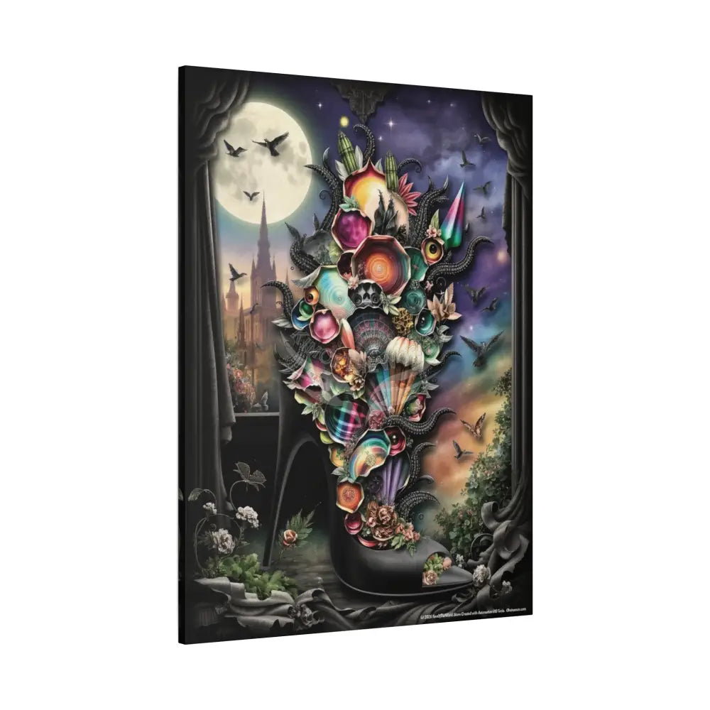 Surreal 3D Magic Stiletto Dimensional Heels Canvas Art — 3D Portal Shoe Lover’s Wall Decor Canvas