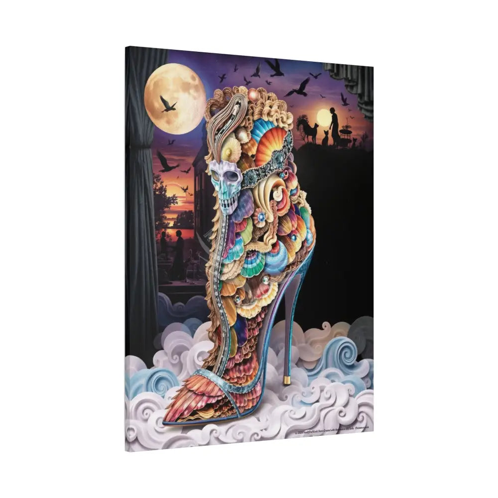 Surreal 3D Magic Stiletto Dimensional Heels Canvas Art — 3D Portal Shoe Lover’s Wall Decor Canvas