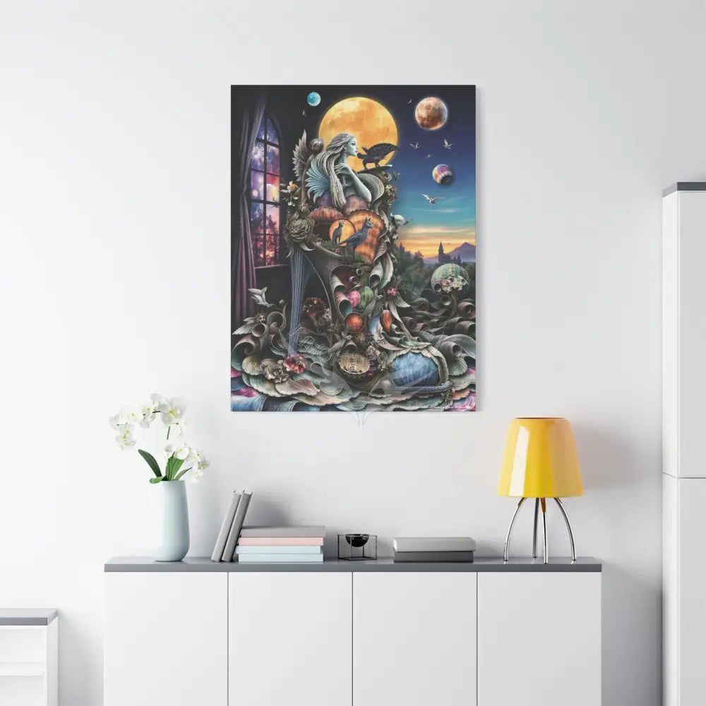 Surreal 3D Magic Stiletto Dimensional Heels Canvas Art — 3D Portal Shoe Lover’s Wall Decor Canvas