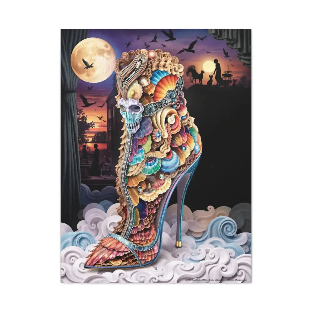 Surreal 3D Magic Stiletto Dimensional Heels Canvas Art — 3D Portal Shoe Lover’s Wall Decor 30’’ x 40’’ (Vertical)