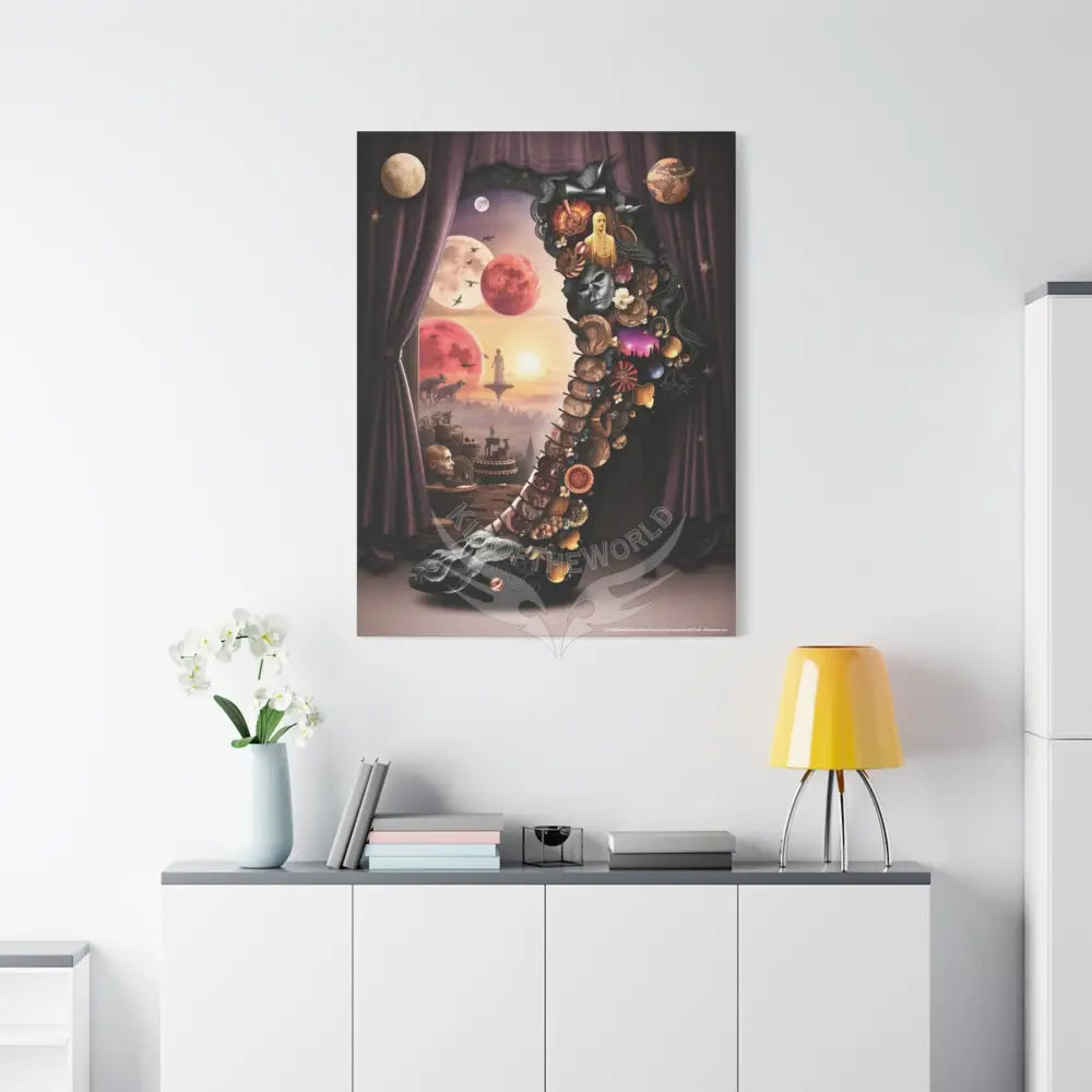 Surreal 3D Magic Stiletto Dimensional Heels Canvas Art — 3D Portal Shoe Lover’s Wall Decor Canvas