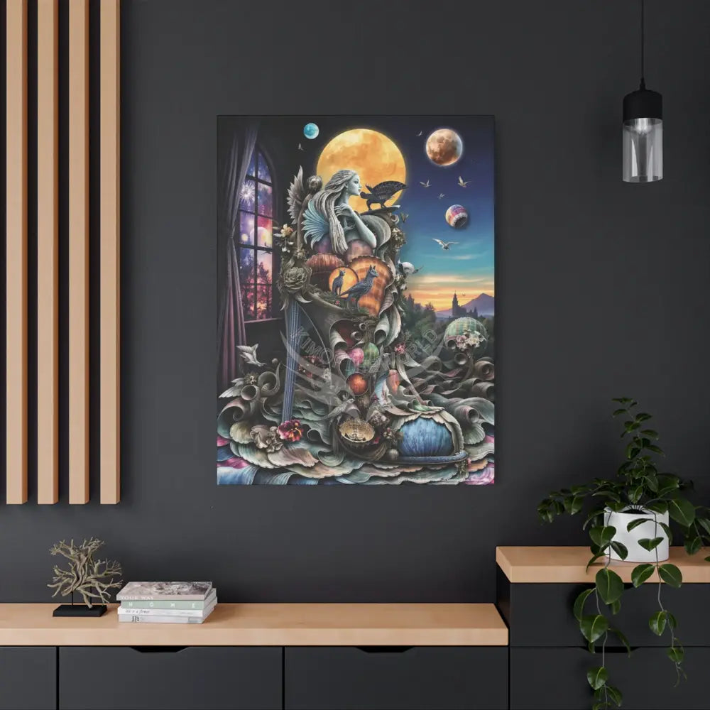 Surreal 3D Magic Stiletto Dimensional Heels Canvas Art — 3D Portal Shoe Lover’s Wall Decor Canvas