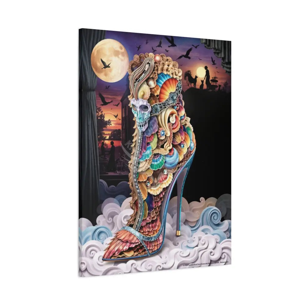 Surreal 3D Magic Stiletto Dimensional Heels Canvas Art — 3D Portal Shoe Lover’s Wall Decor Canvas