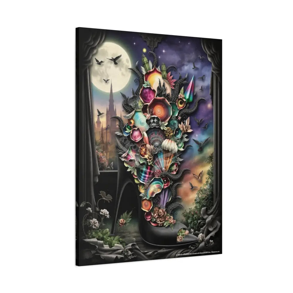 Surreal 3D Magic Stiletto Dimensional Heels Canvas Art — 3D Portal Shoe Lover’s Wall Decor Canvas