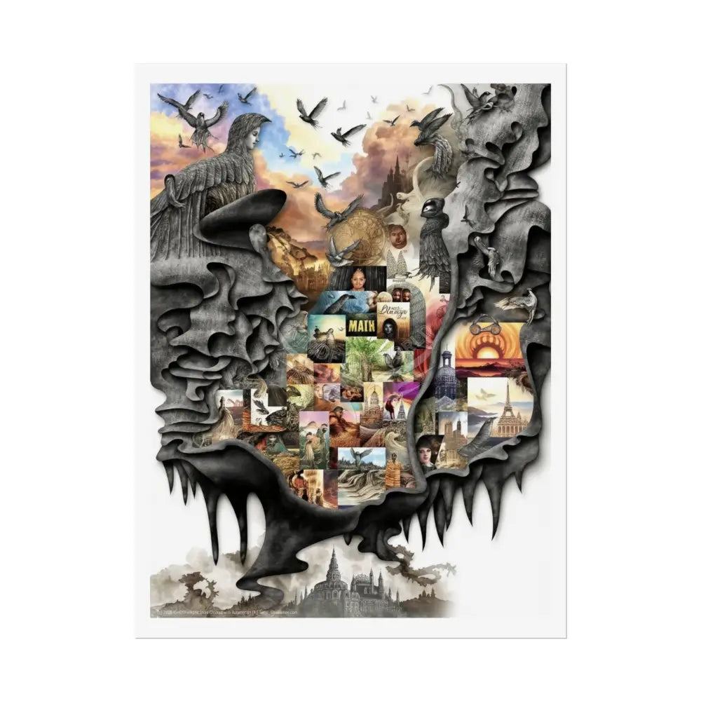 Surreal 3D MultiLevel Mashup Poster — Funky Other Dimensions 18″ x 24″ (Vertical) / Semi Glossy Poster