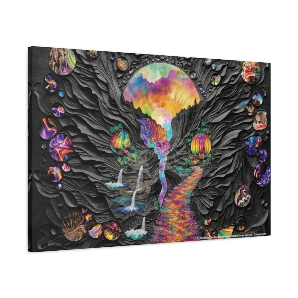 Surreal 3D MultiVerse Black Matte Spectrum Canvas Print 36″ x 24″ (Horizontal) / 1.25’’ Canvas