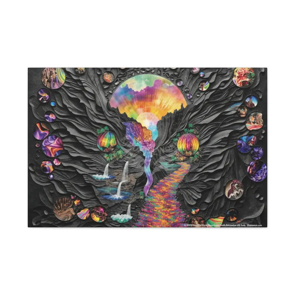 Surreal 3D MultiVerse Black Matte Spectrum Canvas Print 36″ x 24″ (Horizontal) / 1.25’’ Canvas