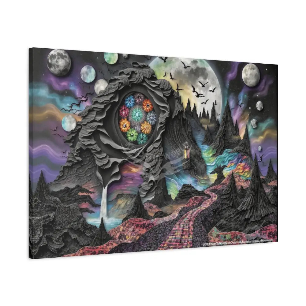 Surreal 3D MultiVerse Gothic Black Matte Spectrum Canvas Print 36″ x 24″ (Horizontal) / 1.25’’ Canvas