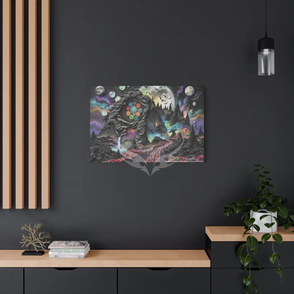 Surreal 3D MultiVerse Gothic Black Matte Spectrum Canvas Print 36″ x 24″ (Horizontal) / 1.25’’ Canvas