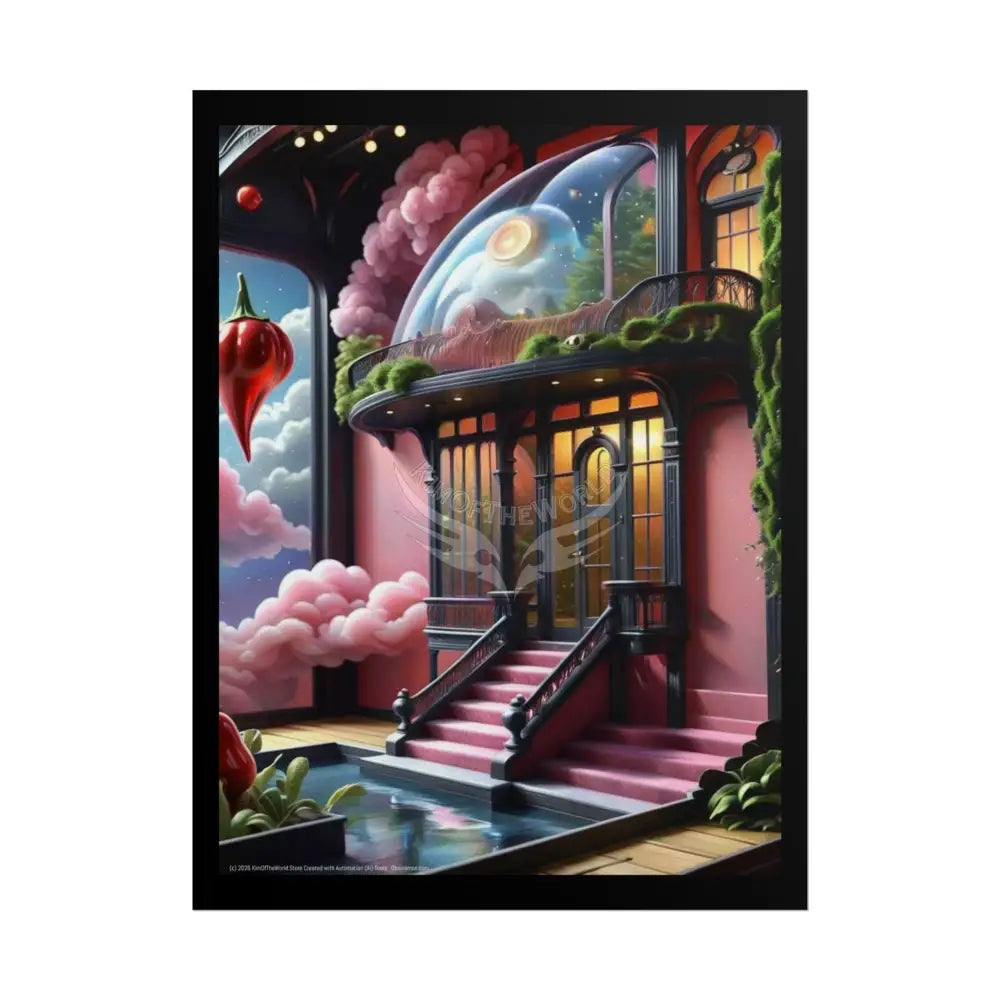 Surreal Architecture Poster — Funky Balconies & Doors to Other Dimensions 18″ x 24″ (Vertical) / Matte Poster
