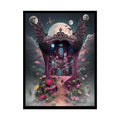 Surreal Diorama Corset & Stiletto Architecture Art Poster — Exclusive 3D Doll House Moon Diorama Rolled Poster Set
