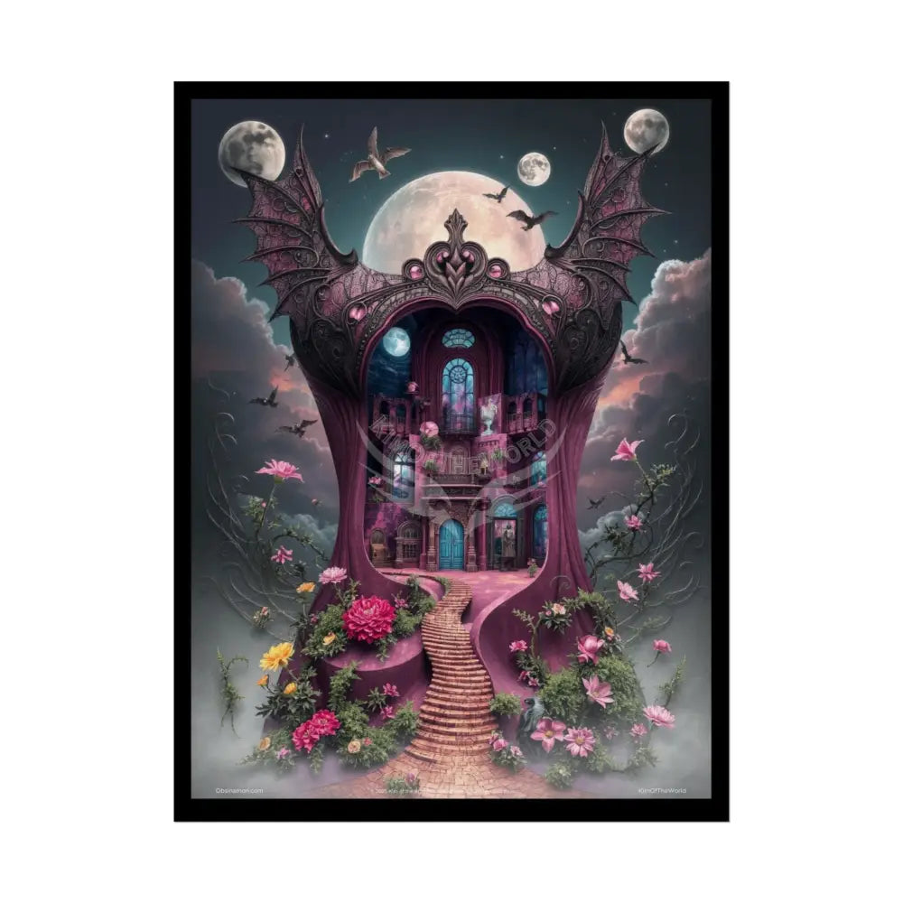 Surreal Diorama Corset & Stiletto Architecture Art Poster — Exclusive 3D Doll House Moon Diorama Rolled Poster Set