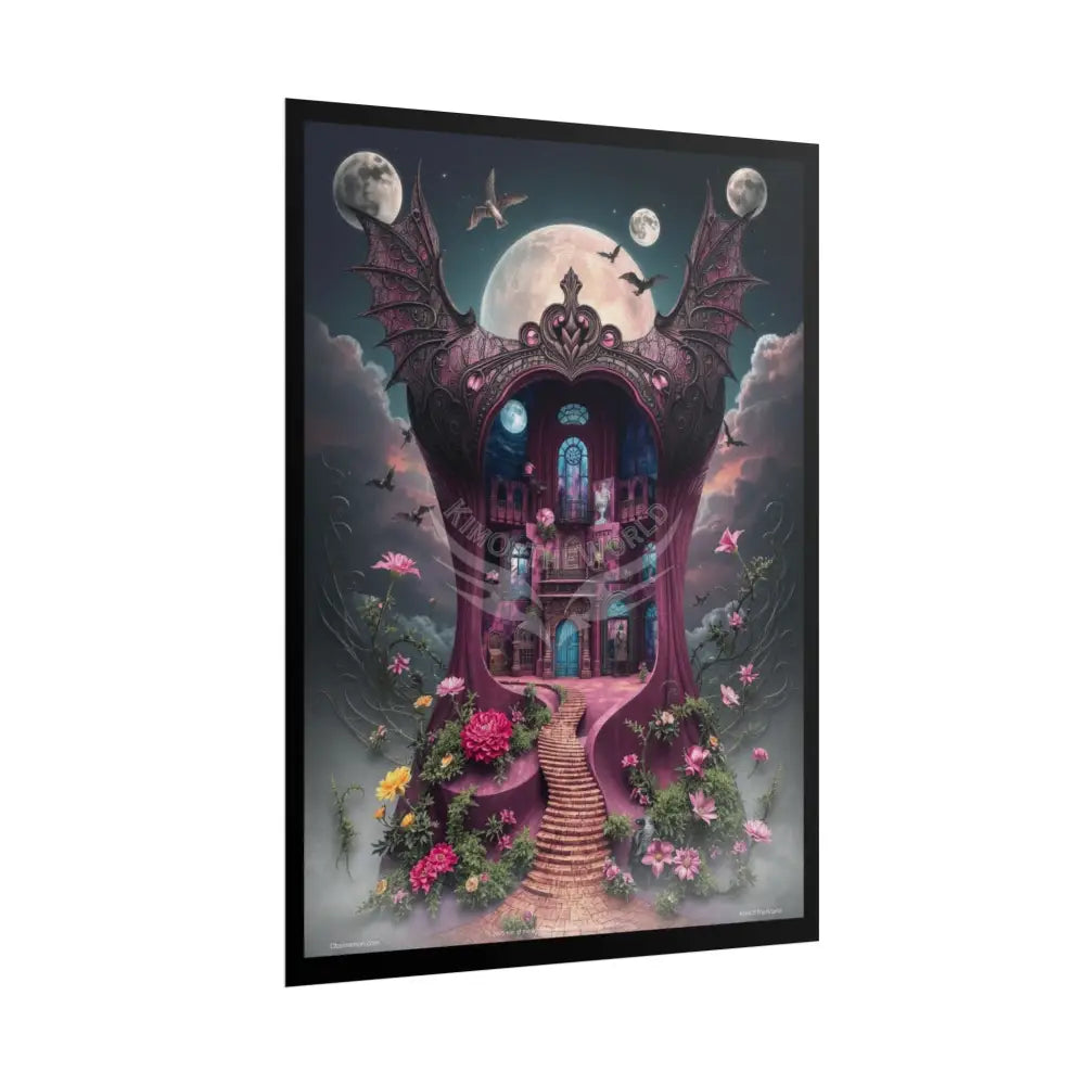 Surreal Diorama Corset & Stiletto Architecture Art Poster — Exclusive 3D Doll House Moon Diorama Rolled Poster Set