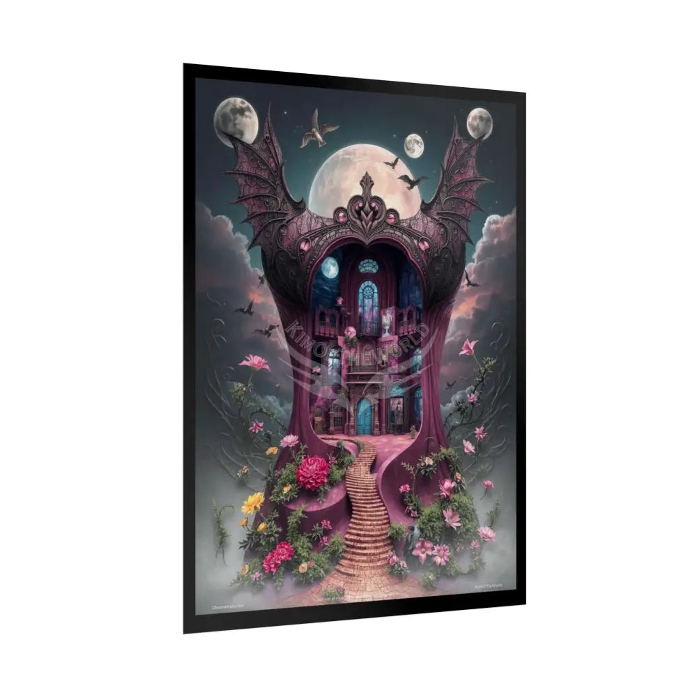 Surreal Diorama Corset & Stiletto Architecture Art Poster — Exclusive 3D Doll House Moon Diorama Rolled Poster Set
