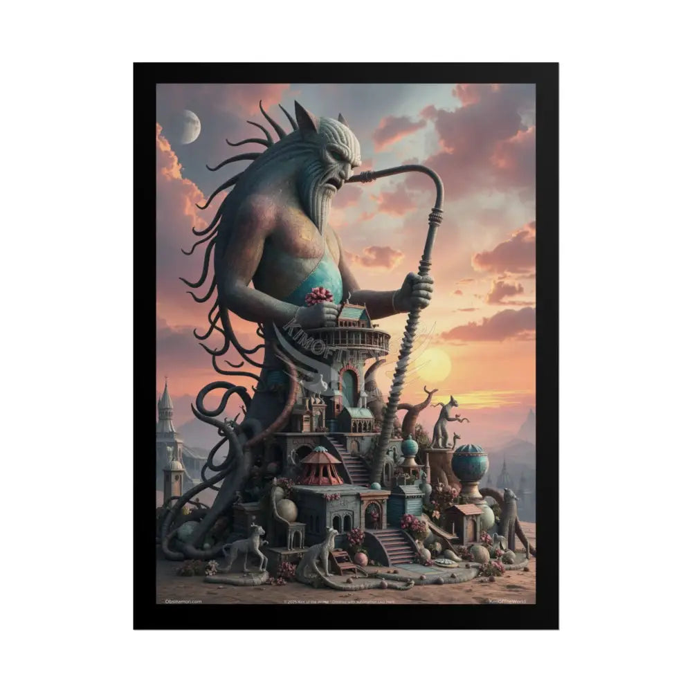 Surreal Diorama Giant Man Architecture Art Poster — Exclusive 3D Doll House Diorama Rolled Poster Set Pieces 18″ x 24″