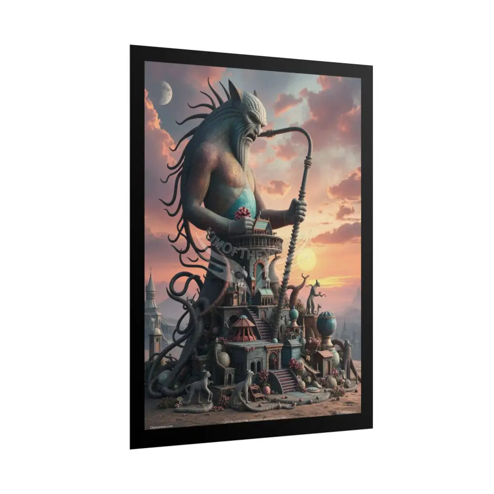 Surreal Diorama Giant Man Architecture Art Poster — Exclusive 3D Doll House Diorama Rolled Poster Set Pieces Poster