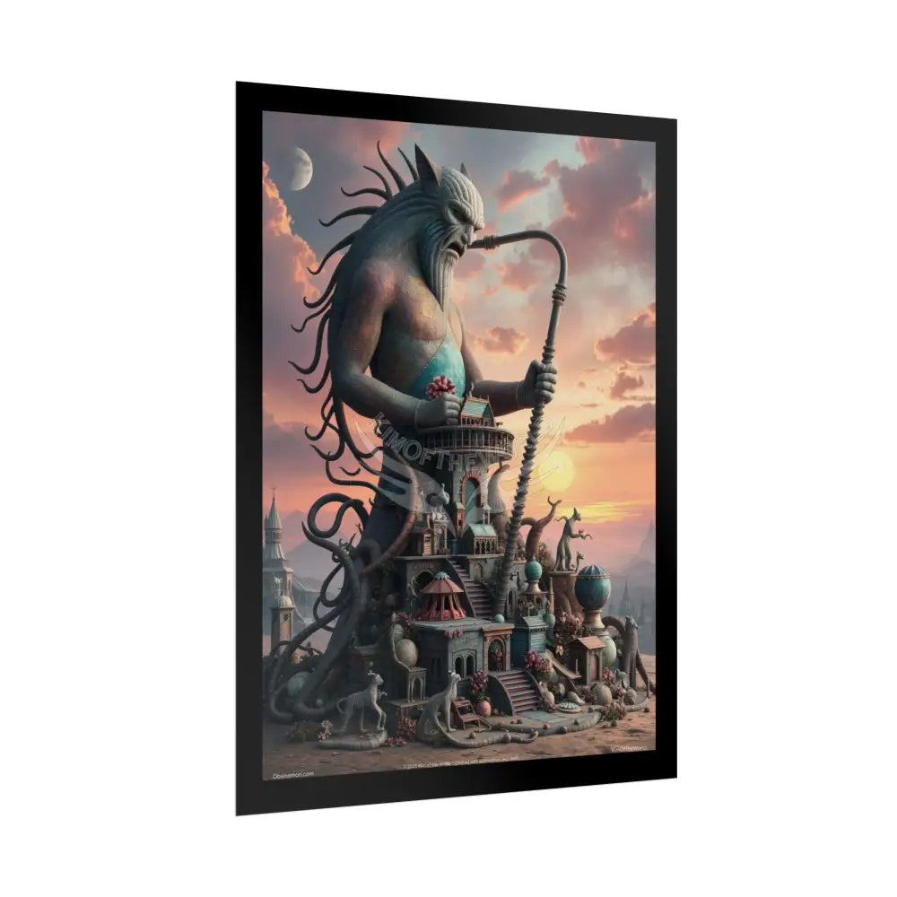 Surreal Diorama Giant Man Architecture Art Poster — Exclusive 3D Doll House Diorama Rolled Poster Set Pieces Poster