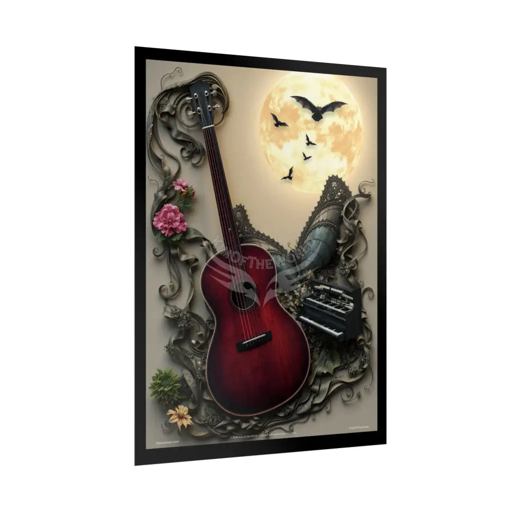 Surreal Diorama Guitar Architecture Art Poster — Exclusive 3D Diorama Rolled Poster Set Pieces Poster