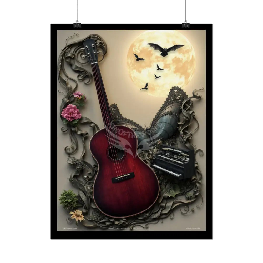 Surreal Diorama Guitar Architecture Art Poster — Exclusive 3D Diorama Rolled Poster Set Pieces Poster