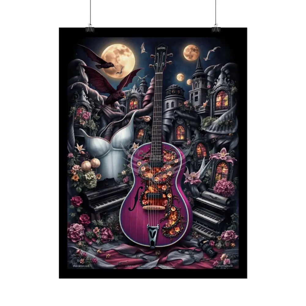 Surreal Diorama Guitar Architecture Art Poster — Exclusive 3D Diorama Rolled Poster Set Pieces Poster