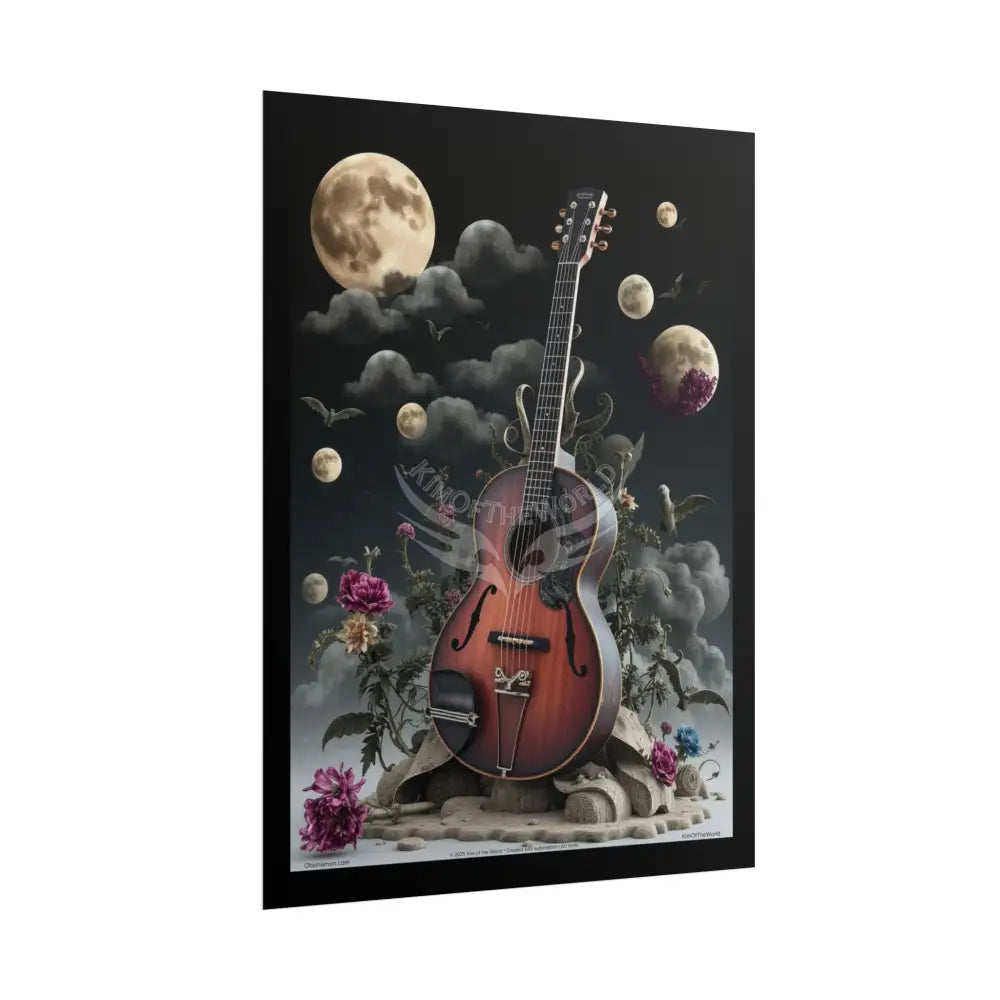 Surreal Diorama Guitar Architecture Art Poster — Exclusive 3D Diorama Rolled Poster Set Pieces Poster