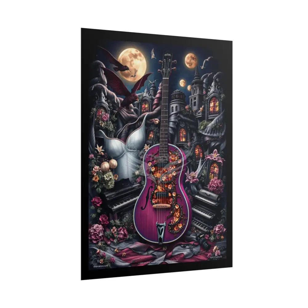 Surreal Diorama Guitar Architecture Art Poster — Exclusive 3D Diorama Rolled Poster Set Pieces Poster