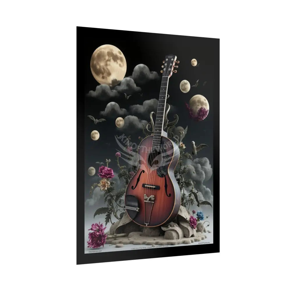 Surreal Diorama Guitar Architecture Art Poster — Exclusive 3D Diorama Rolled Poster Set Pieces Poster
