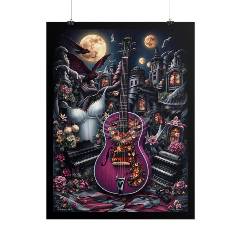 Surreal Diorama Guitar Architecture Art Poster — Exclusive 3D Diorama Rolled Poster Set Pieces Poster