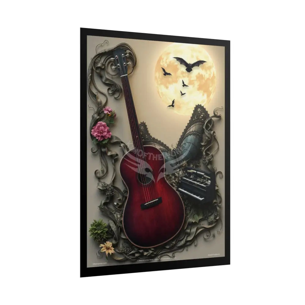 Surreal Diorama Guitar Architecture Art Poster — Exclusive 3D Diorama Rolled Poster Set Pieces Poster