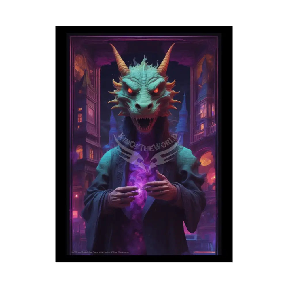 Surreal Dragon Man Poster — Funky Characters & Creatures 18″ x 24″ (Vertical) / Semi Glossy Poster