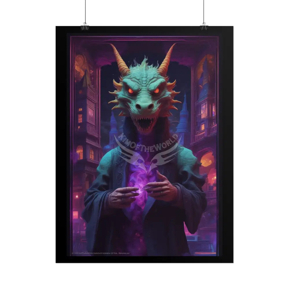 Surreal Dragon Man Poster — Funky Characters & Creatures Poster