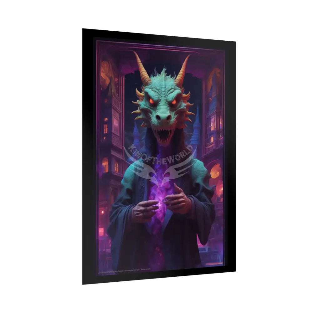 Surreal Dragon Man Poster — Funky Characters & Creatures Poster