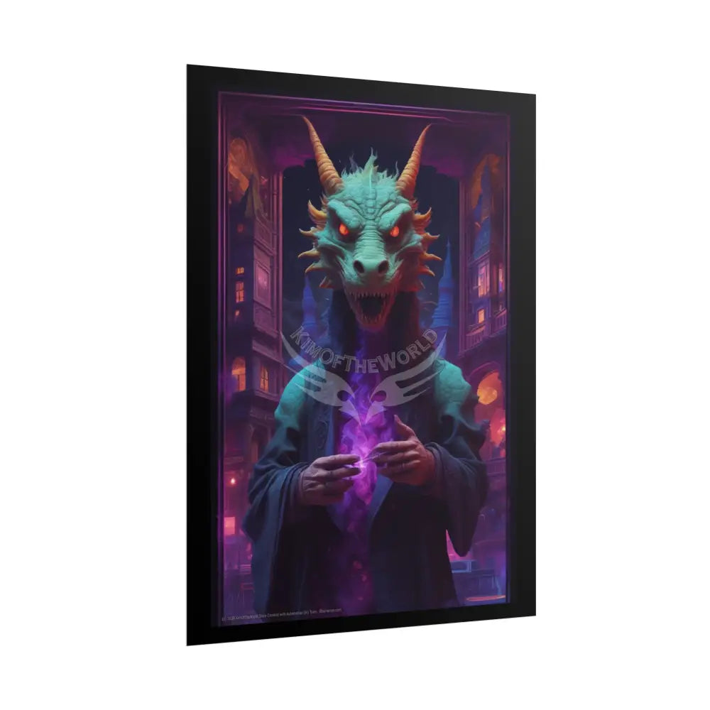Surreal Dragon Man Poster — Funky Characters & Creatures Poster