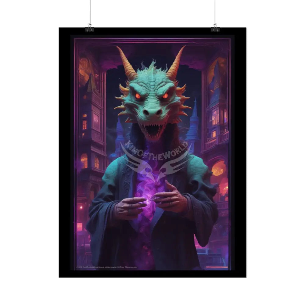 Surreal Dragon Man Poster — Funky Characters & Creatures Poster