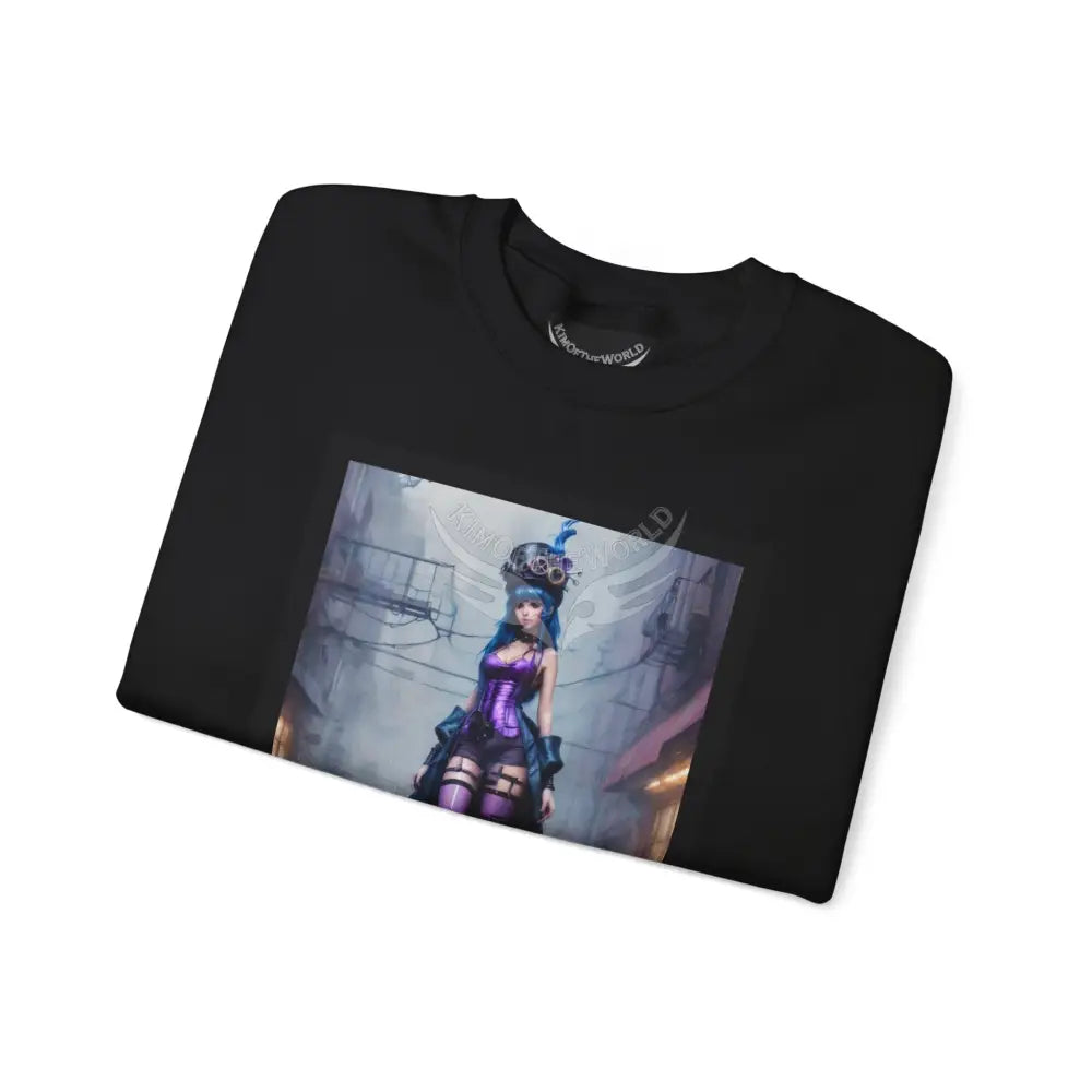 Surreal Empowered 3D Anime Tall Girl Fantasy Signature Design Sweatshirt — Tall Giantess Fetish Art Crewneck Sweatshirt