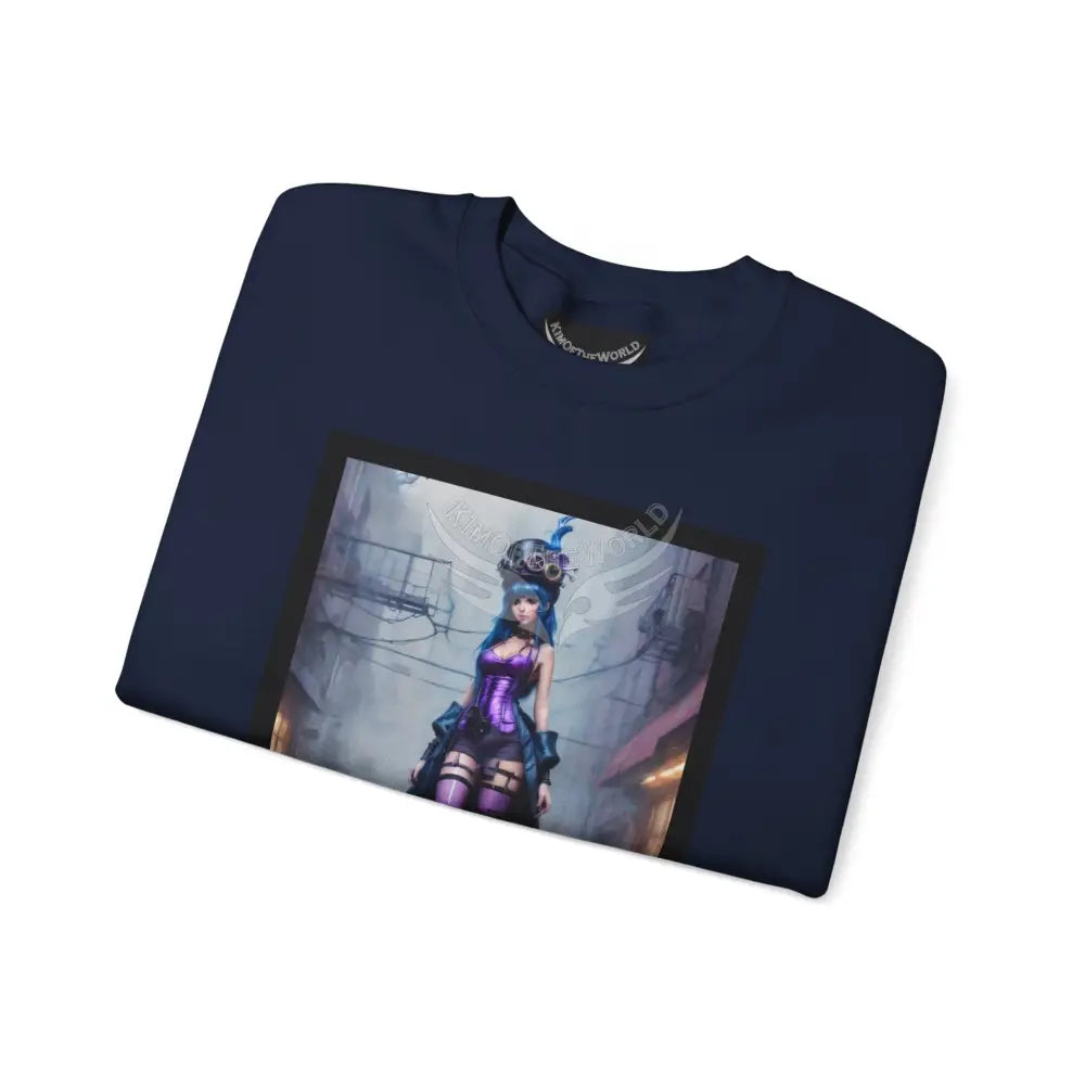 Surreal Empowered 3D Anime Tall Girl Fantasy Signature Design Sweatshirt — Tall Giantess Fetish Art Crewneck Sweatshirt