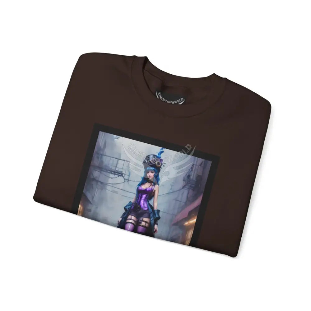 Surreal Empowered 3D Anime Tall Girl Fantasy Signature Design Sweatshirt — Tall Giantess Fetish Art Crewneck Sweatshirt