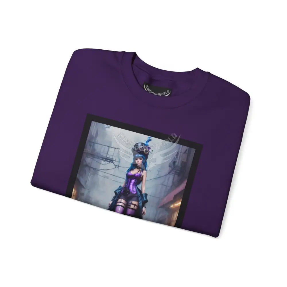 Surreal Empowered 3D Anime Tall Girl Fantasy Signature Design Sweatshirt — Tall Giantess Fetish Art Crewneck Sweatshirt