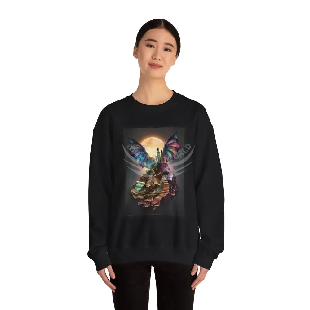 Surreal Empowered 3D Floral Flower Lady Fantasy Signature Design Sweatshirt — Tall Giantess Fetish Art Crewneck