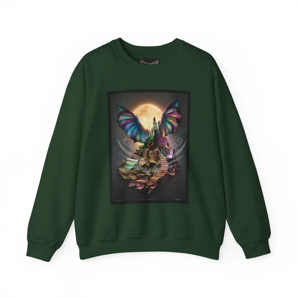 Surreal Empowered 3D Floral Flower Lady Fantasy Signature Design Sweatshirt — Tall Giantess Fetish Art Crewneck Forest