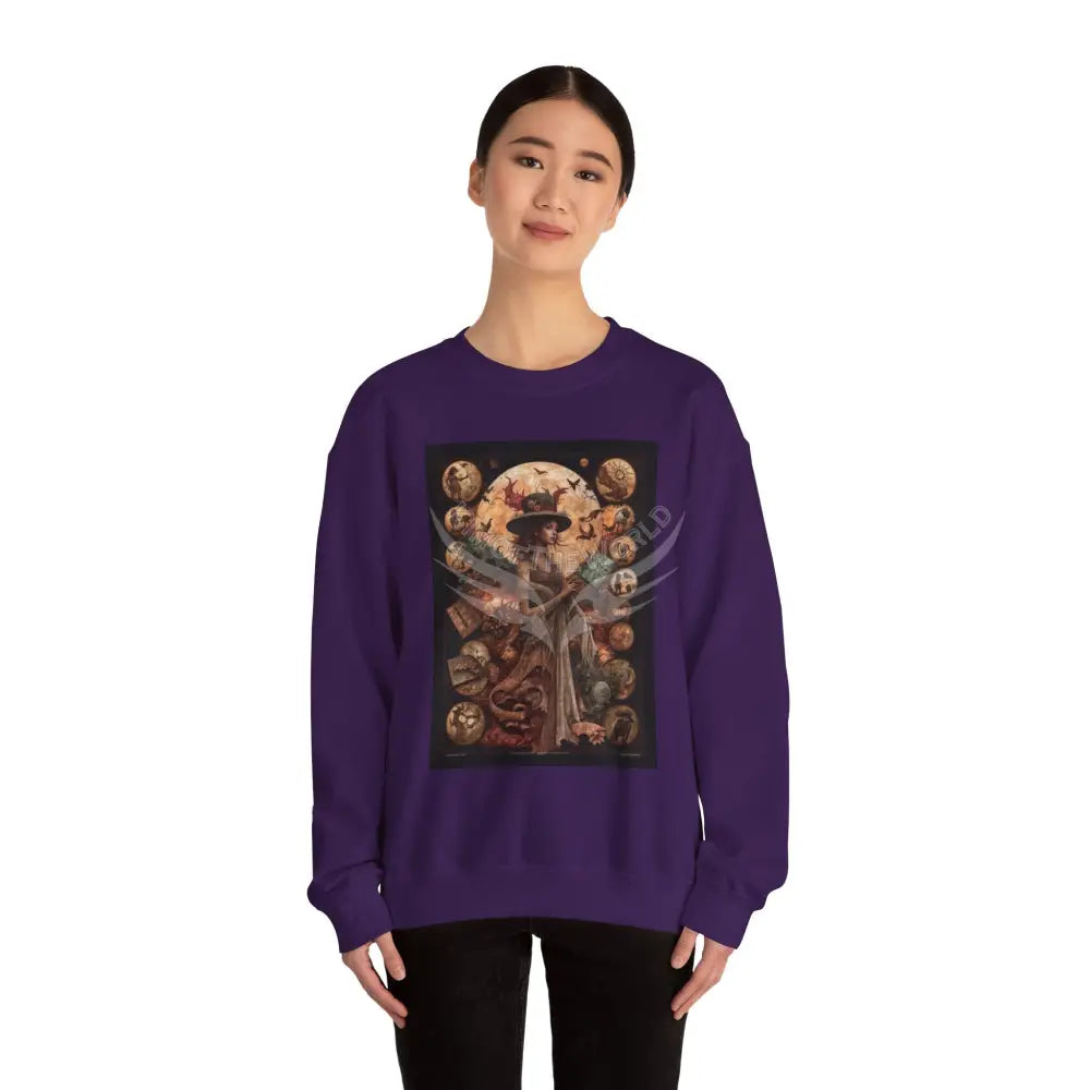 Surreal Empowered 3D Magician Lady Fantasy Signature Design Sweatshirt — Tall Giantess Fetish Art Crewneck Sweatshirt