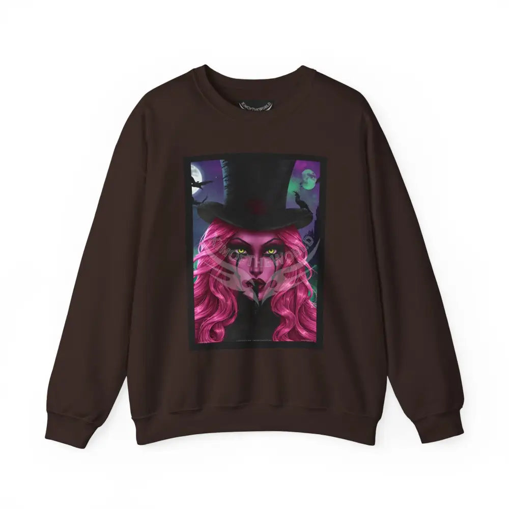 Surreal Empowered 3D Smoking Magician Signature Design Sweatshirt — Art Crewneck Dark Chocolate / S Sweatshirt