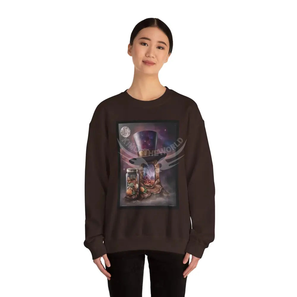 Surreal Empowered 3D Wing Scape Fantasy Signature Design Sweatshirt — Tall Giantess Fetish Art Crewneck Sweatshirt
