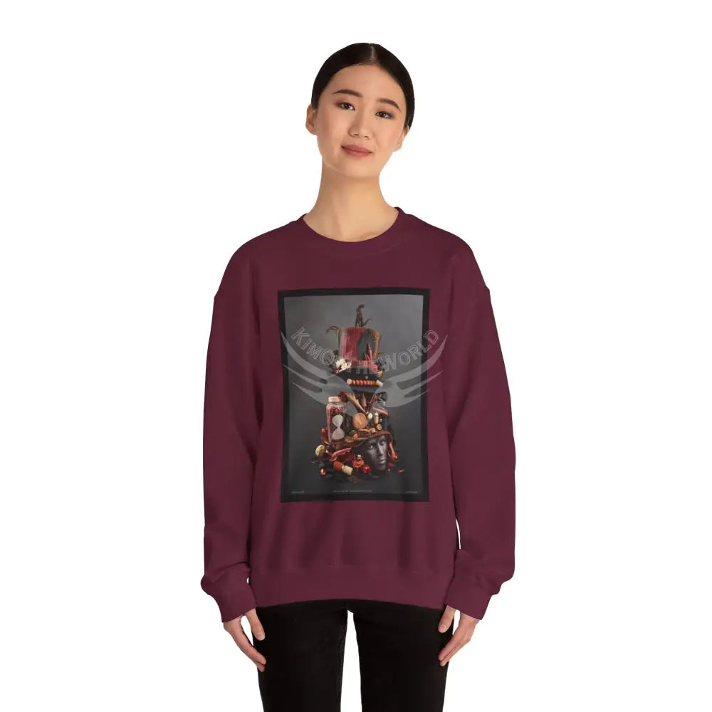 Surreal Empowered 3D Wing Scape Fantasy Signature Design Sweatshirt — Tall Giantess Fetish Art Crewneck Sweatshirt