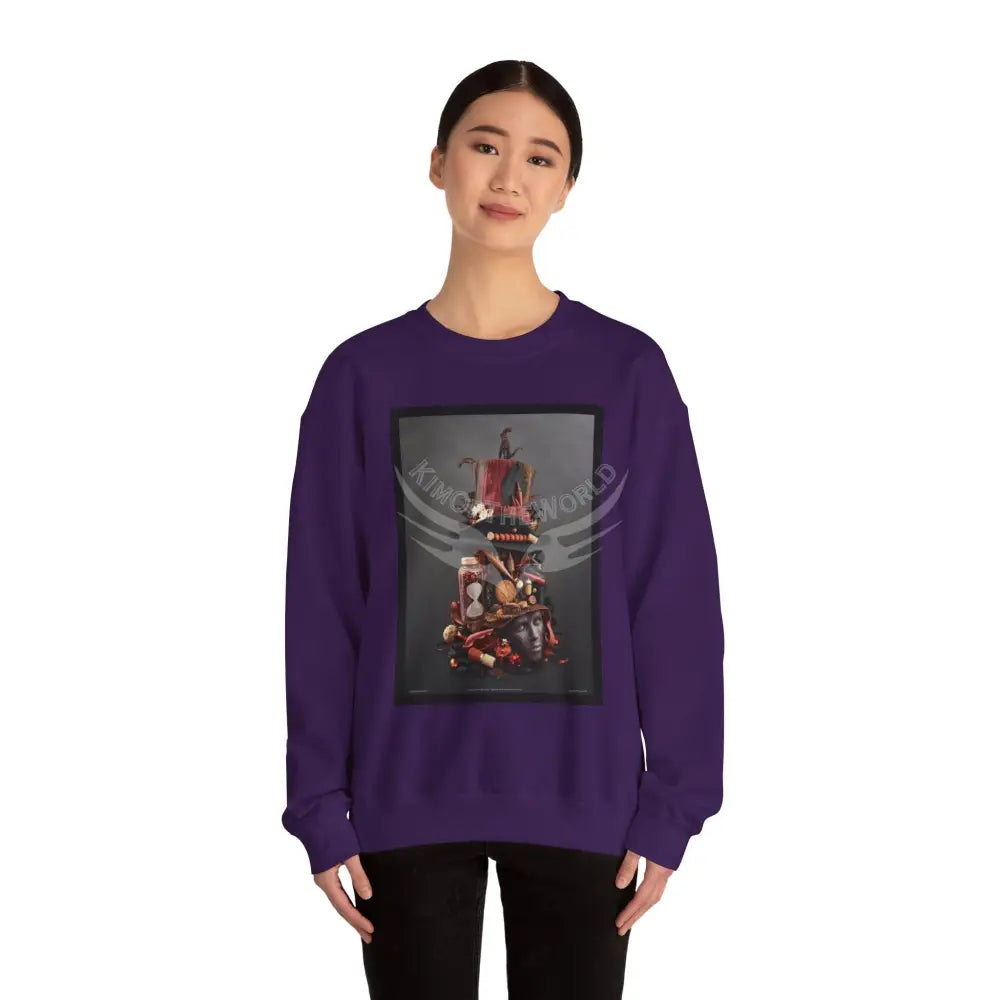 Surreal Empowered 3D Wing Scape Fantasy Signature Design Sweatshirt — Tall Giantess Fetish Art Crewneck Sweatshirt